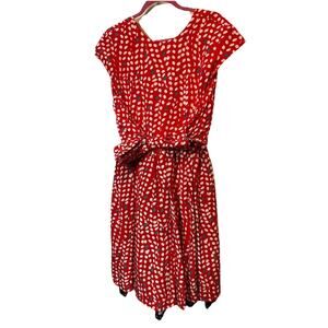 GALA‎ BY JULIE FRANCIS DRESS Polka Dot Red and White Silk Size 10